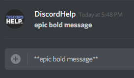 A Discord message written in bold font
