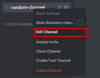 The Discord 'Edit Channel' button