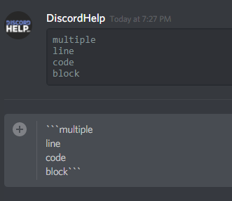 A Discord multiline code block spanning four lines