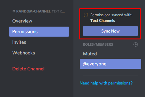 Syncing Discord channel permissions