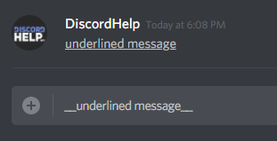An underlined Discord message